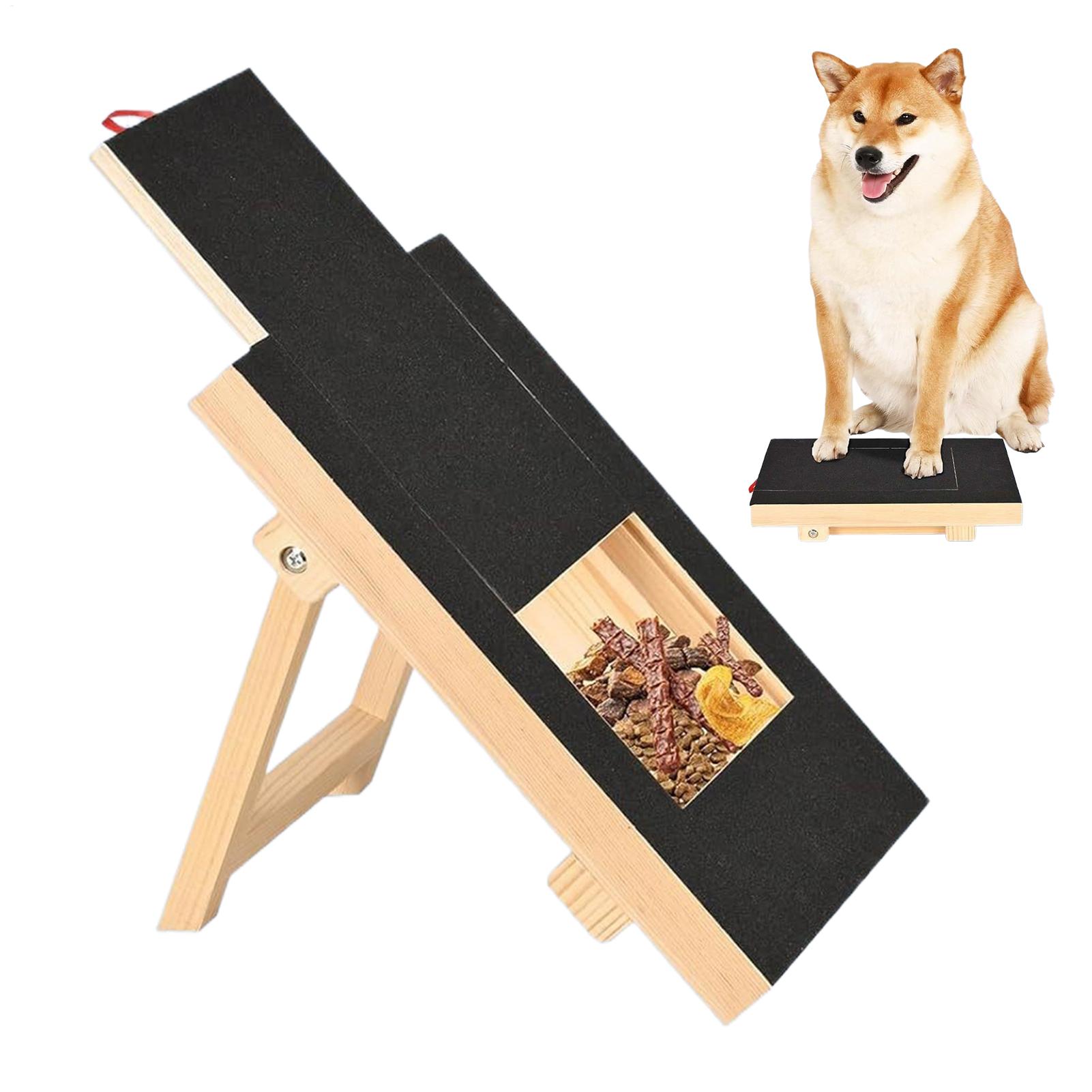 Woodworking Magazine - Hunde-Nagelfeilenbrett mit Ausziehbarer Snackbox Holz-Schleifpapier Welpen-Nagelschleifpad
