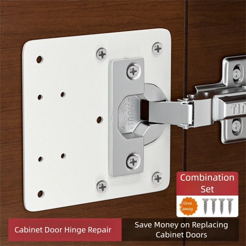 Cabinet Scraper Set - Scharnier-Reparaturplatten-Set für Küchenschränke, Montageplatte mit Löchern,