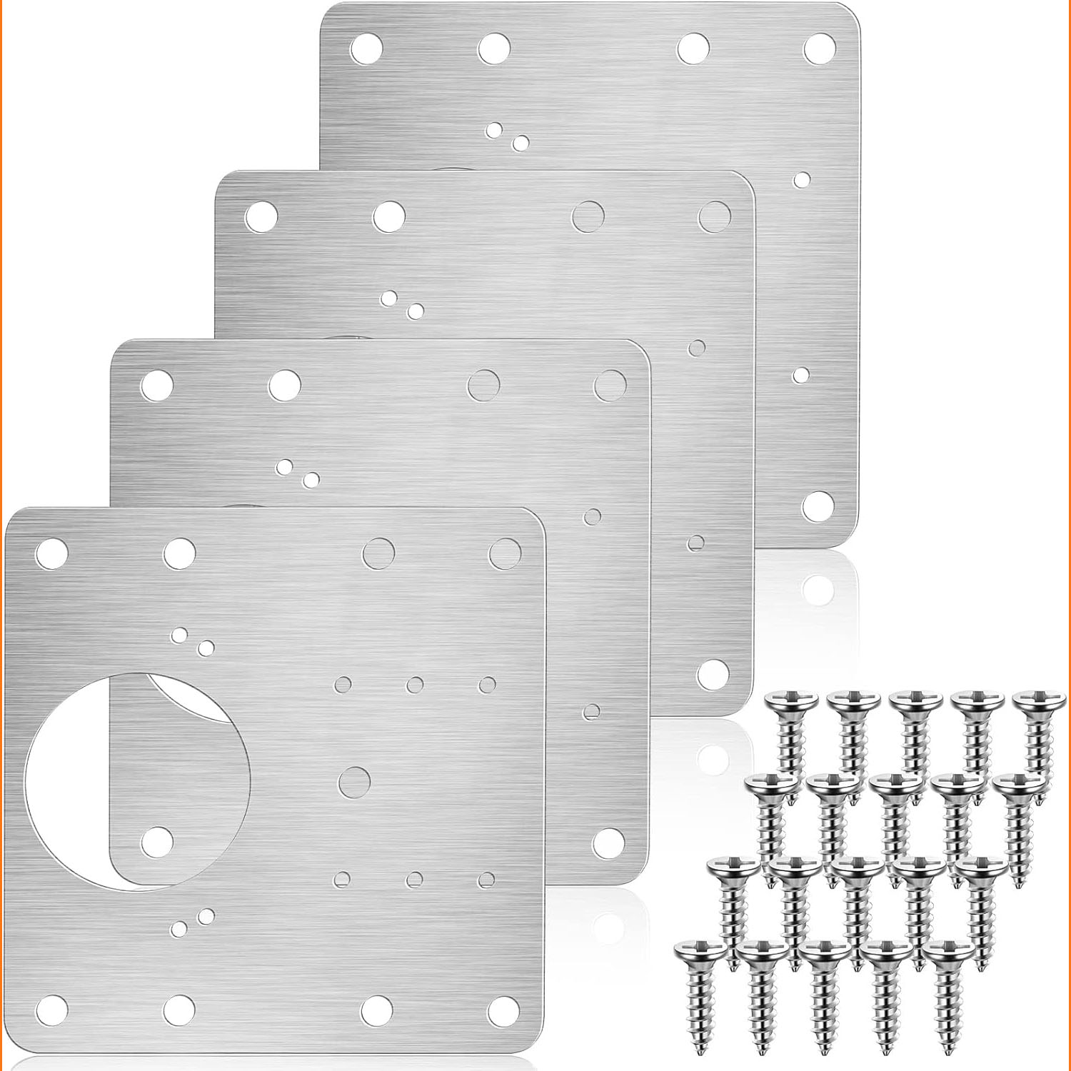 Cabinet Scraper Set - Scharnier-Reparaturplatten-Set für Küchenschränke, Türscharnier-Montageplatte mit Löchern,