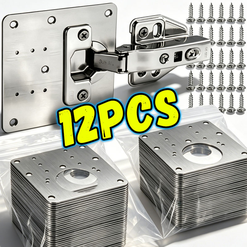 Cabinet Scraper Set - Scharnier-Reparaturplatten-Set für Schranktüren, Edelstahl, Hochleistungs-Scharnier-Reparaturplatte mit