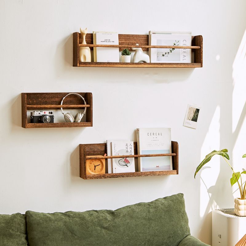 Woodworking Magazine - Massivholz Wandmontierte Zeitschriftenablage Bücherregal Über-Tür-Hängeregal Kinderzimmer
