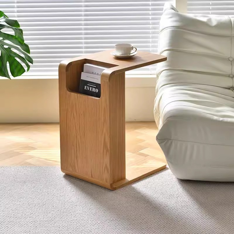 Woodworking Magazine - MOMO Nordischer C-förmiger Sofa-Beistelltisch aus massivem