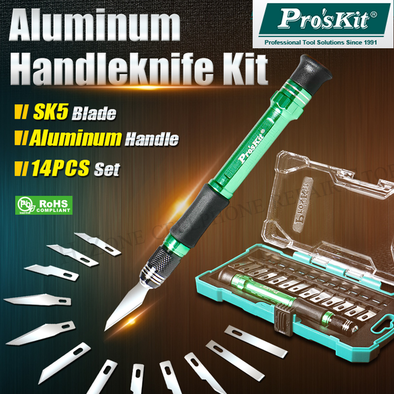 Woodworking Manufacturing - Pro'skit PD-398 handgefertigtes Kunst-Schnitzmesser-Set, 13-Klinge +
