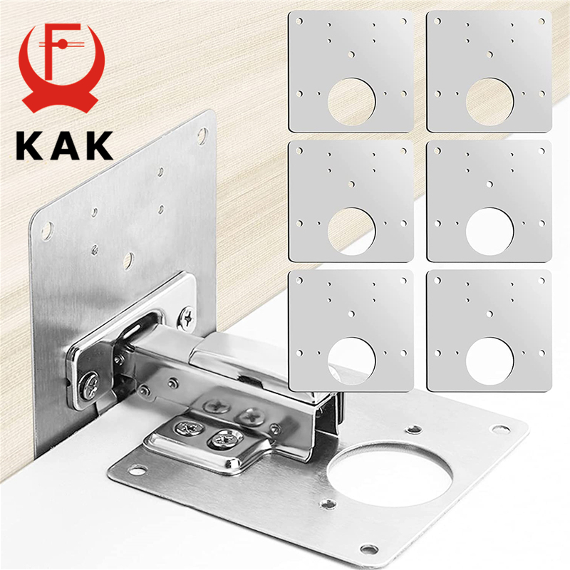 Cabinet Scraper Set - KAK 8-teiliges Scharnier-Reparaturplatte aus gebürstetem Edelstahl,