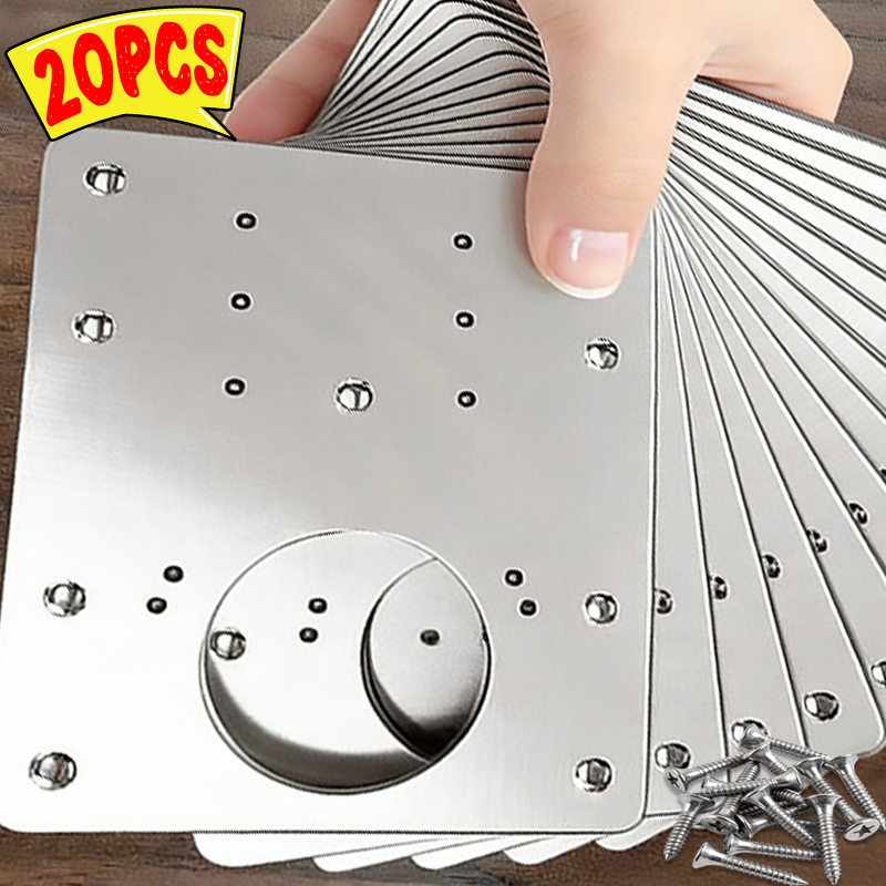 Cabinet Scraper Set - Reparaturplatten-Set für quadratische Schrankscharniere, Möbel-Schubladen-Türscharnier-Montageplatten mit
