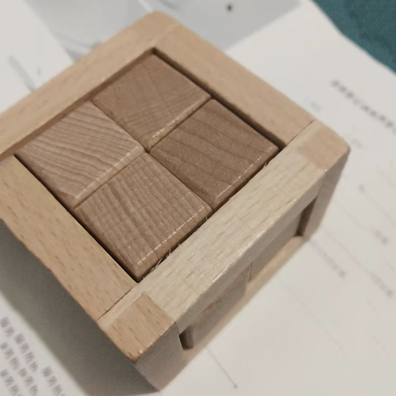 Woodworking Kids Toys - Pädagogisches Entwirrungsspielzeug, ineinandergreifender Puzzle-Würfel, hölzerner Denkaufgabe