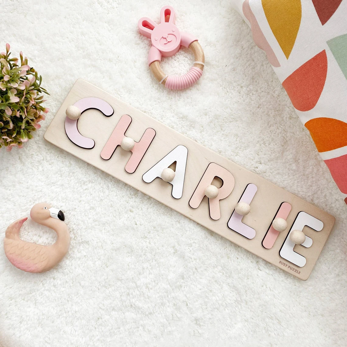 Woodworking Kids Toys - Personalisiertes Namenspuzzle mit Klammern | Neue