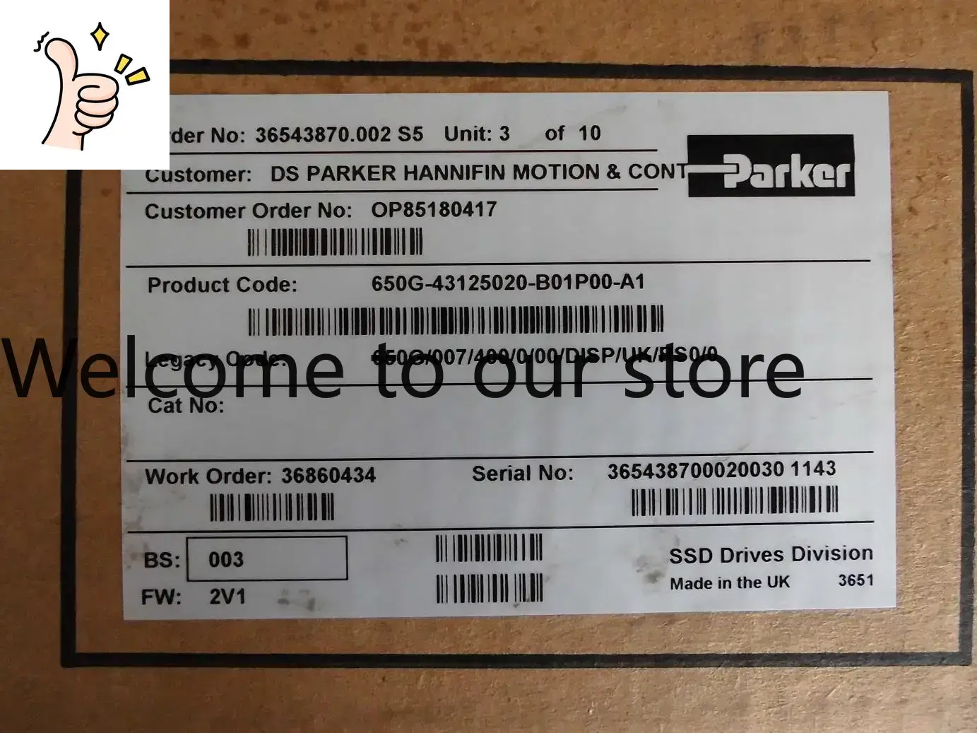 Woodworking Uk - 2025 Parker PARKER Wechselrichter 650G/007/400/0/00/DISP/UK/RS0/0 380V