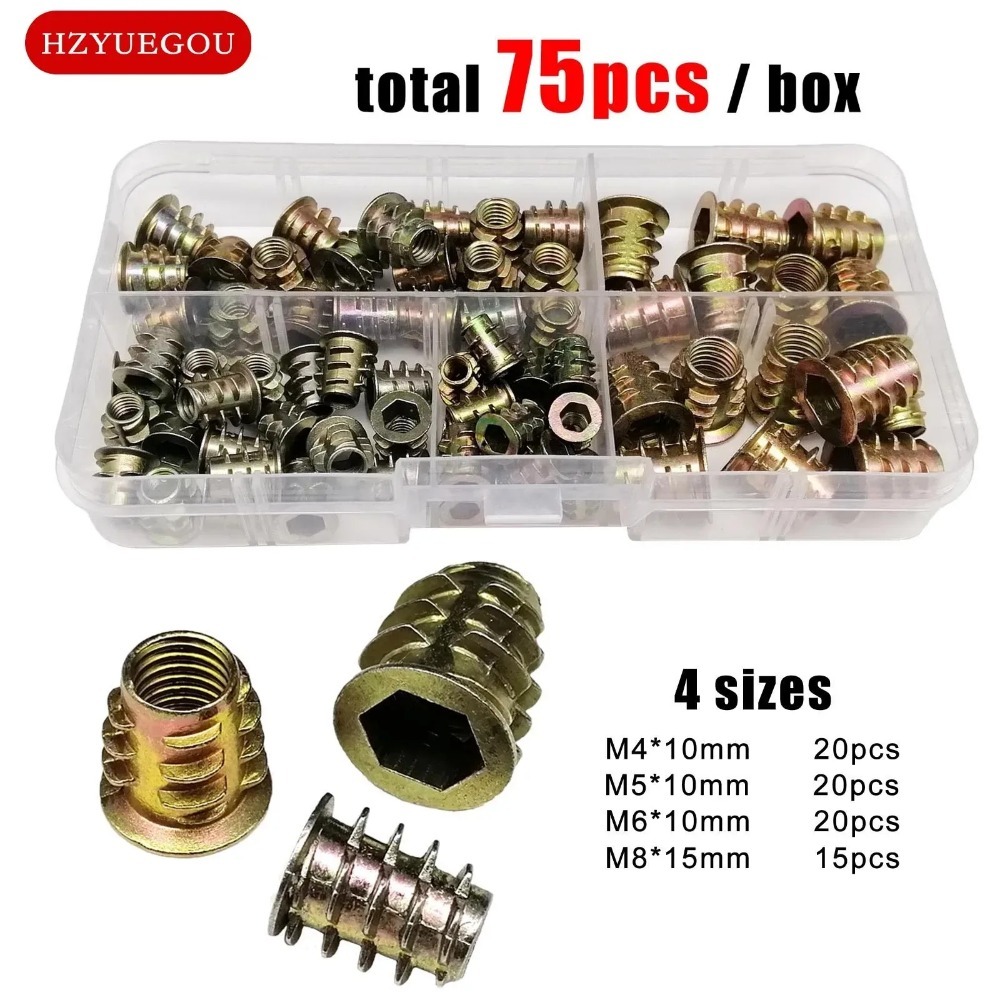 Cabinet Scraper Set - 165/75/55-teiliges Gewindeeinsatzmuttern-Set E-Mutter M4 M5 M6