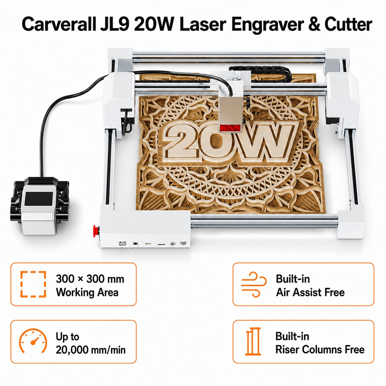 Carverall JL9 20W Laser-Gravie – Woodworking Veneer Cutter Bewertung und Preis